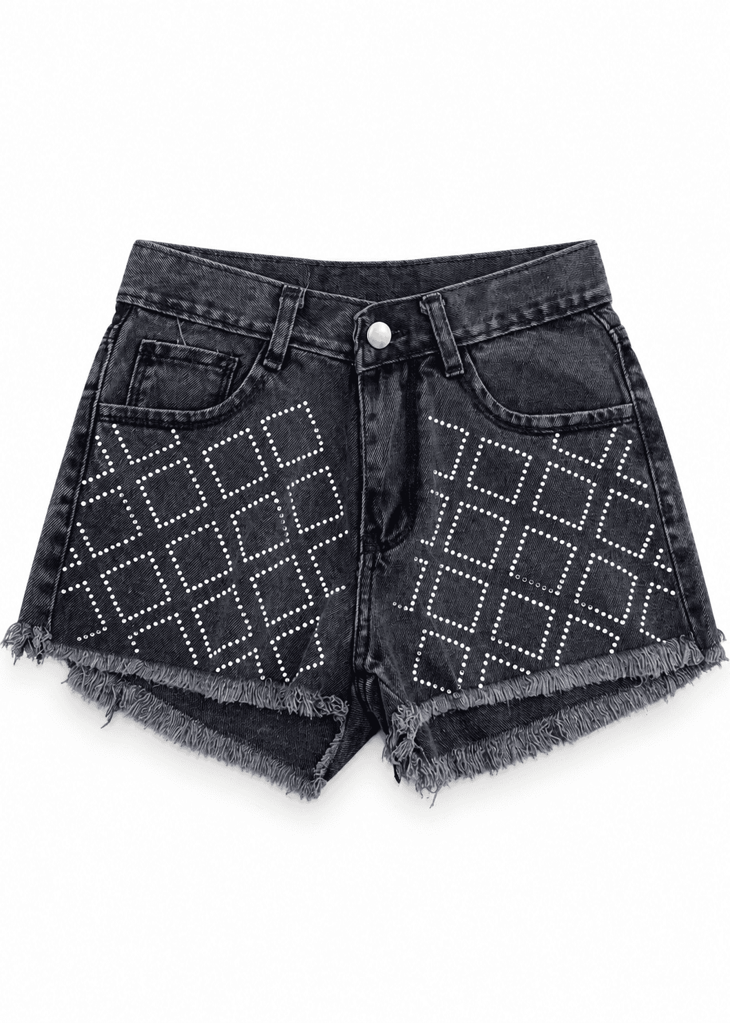 Short gris c/ cuadros brillo